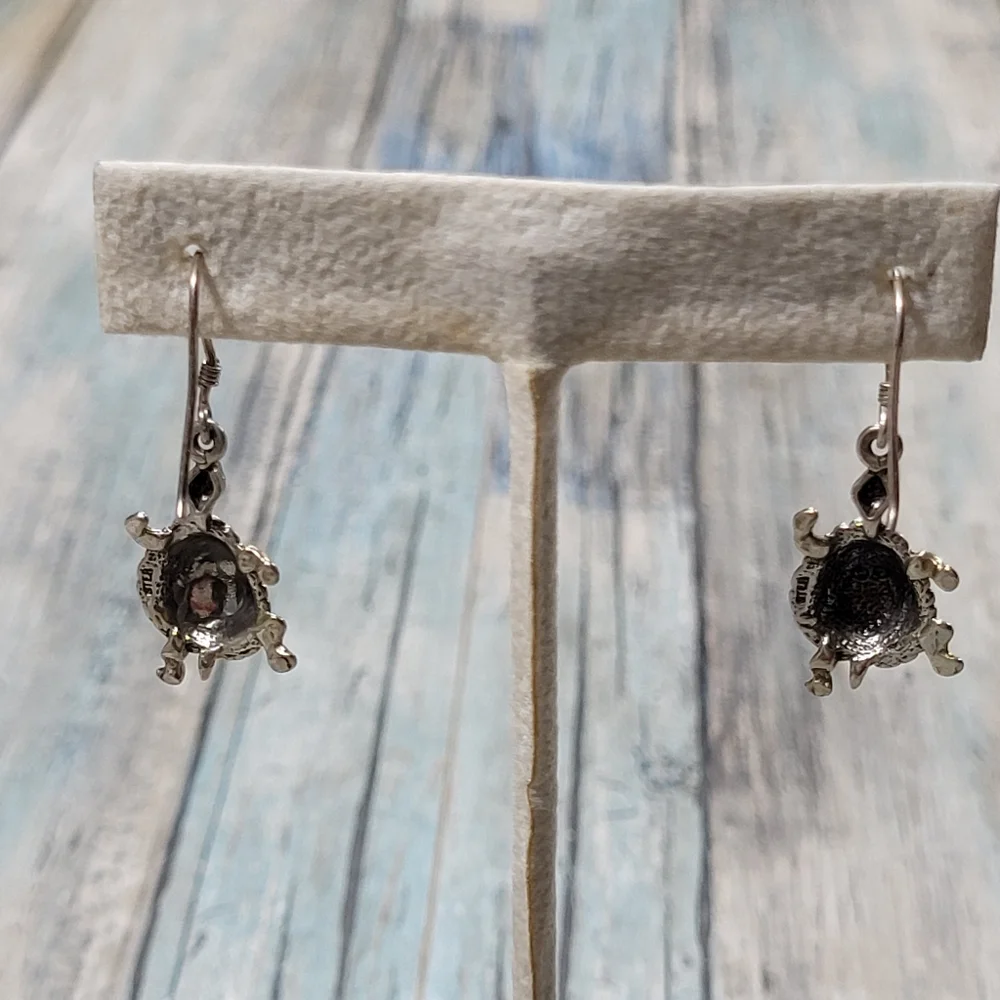 Sterling Turtle Earrings. - Picture 3 of 11